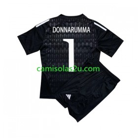 Camisolas de futebol Itália Donnarumma 1 Guarda Redes Criança Equipamento Alternativa 2023 Manga Curta